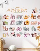 Sipo Sticker decorativ pentru copii autoadeziv Alfabetul Animalelor 65 x 100 cm