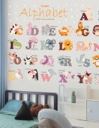 Sipo Sticker decorativ pentru copii autoadeziv Alfabetul Animalelor 65 x 100 cm