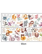 Sipo Sticker decorativ pentru copii autoadeziv Alfabetul Animalelor 65 x 100 cm