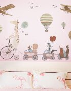 Sipo Sticker decorativ pentru copii autoadeziv Girafa si prietenii 72x111 cm