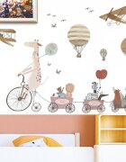 Sipo Sticker decorativ pentru copii autoadeziv Girafa si prietenii 72x111 cm