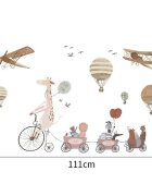 Sipo Sticker decorativ pentru copii autoadeziv Girafa si prietenii 72x111 cm