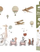 Sipo Sticker decorativ pentru copii autoadeziv Girafa si prietenii 72x111 cm