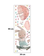 Sipo Sticker decorativ pentru copii autoadeziv Iepuras pe skateboard 62x62 cm