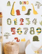 Sipo Sticker decorativ pentru copii autoadeziv Numerele lui Dino 63x63 cm