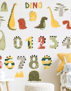 Sipo Sticker decorativ pentru copii autoadeziv Numerele lui Dino 63x63 cm