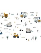 Sipo Sticker decorativ pentru copii autoadeziv Tractoare si Excavatoare 50x90 cm