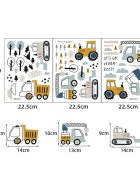 Sipo Sticker decorativ pentru copii autoadeziv Tractoare si Excavatoare 50x90 cm