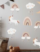 Sipo Sticker decorativ pentru copii autoadeziv Unicorni si Curcubeu 54x86 cm