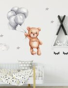 Sipo Sticker decorativ pentru copii autoadeziv Ursulet cu baloane 50x67 cm