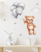 Sipo Sticker decorativ pentru copii autoadeziv Ursulet cu baloane 50x67 cm