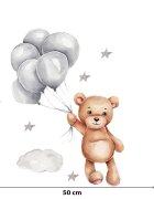 Sipo Sticker decorativ pentru copii autoadeziv Ursulet cu baloane 50x67 cm