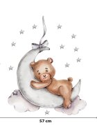 Sipo Sticker decorativ pentru copii autoadeziv Ursulet de plus pe luna 72x57 cm