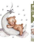 Sipo Sticker decorativ pentru copii autoadeziv Ursulet de plus pe luna 72x57 cm