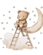Sipo Sticker decorativ pentru copii autoadeziv Ursuletul Teddy pe scara 62x60 cm