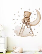 Sipo Sticker decorativ pentru copii autoadeziv Ursuletul Teddy pe scara 62x60 cm
