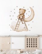 Sipo Sticker decorativ pentru copii autoadeziv Ursuletul Teddy pe scara 62x60 cm