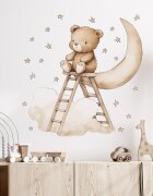 Sipo Sticker decorativ pentru copii autoadeziv Ursuletul Teddy pe scara 62x60 cm