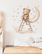 Sipo Sticker decorativ pentru copii autoadeziv Ursuletul Teddy pe scara 62x60 cm