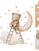 Sipo Sticker decorativ pentru copii autoadeziv Ursuletul Teddy pe scara 62x60 cm