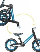 Skiddou Bicicleta copii fara pedale Ronny Denim Albastru 12 inch pliabila scaun reglabil 35.5-40 cm roata din fata are sistem de suspensii roti spuma EVA+PU ghidon reglabil pe 2 nivele de la 2 ani