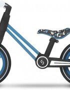 Skiddou Bicicleta copii fara pedale Ronny Denim Albastru 12 inch pliabila scaun reglabil 35.5-40 cm roata din fata are sistem de suspensii roti spuma EVA+PU ghidon reglabil pe 2 nivele de la 2 ani