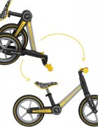 Skiddou Bicicleta copii fara pedale Ronny Yellow 12 inch pliabila scaun reglabil 35.5-40 cm roata din fata are sistem de suspensii roti spuma EVA+PU ghidon reglabil pe 2 nivele de la 2 ani