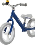 Skiddou Bicicleta fara pedale Nils Denim Bleumarin 12 inch cadru din aluminiu ultra-usoara scaun reglabil de la 33 la 39 cm roti spuma EVA+PU de la 2 ani include sonerie pentru bicicleta volan cu blocare prin rotire