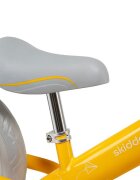 Skiddou Bicicleta fara pedale Nils Galben 12 inch cadru din aluminiu ultra-usoara scaun reglabil de la 33 la 39 cm roti spuma EVA+PU de la 2 ani include sonerie pentru bicicleta volan cu blocare prin rotire