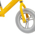 Skiddou Bicicleta fara pedale Nils Galben 12 inch cadru din aluminiu ultra-usoara scaun reglabil de la 33 la 39 cm roti spuma EVA+PU de la 2 ani include sonerie pentru bicicleta volan cu blocare prin rotire