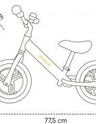 Skiddou Bicicleta fara pedale Nils Galben 12 inch cadru din aluminiu ultra-usoara scaun reglabil de la 33 la 39 cm roti spuma EVA+PU de la 2 ani include sonerie pentru bicicleta volan cu blocare prin rotire