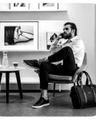 Skiddou Geanta multifunctionala pentru parinti Inger Onyz Leather Negru