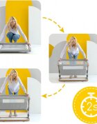 Skiddou Patut 3 in 1 co-sleeping Natt Evening Dream Gri inchis reglabil pe inaltime laterala culisanta husa detasabila