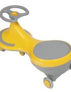 Skiddou PlasmaCar copii fara pedale gravitationala Bjorg galben cu roti din spuma PU recomandata copiilor de la 3 ani cu o greutate maxima de 50 kg