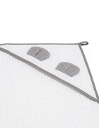 Skiddou Prosop nou nascut Skumi cu gluga cu urechiuse 100x100cm alb
