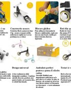 Skiddou Tricicleta pentru copii fara pedale Berit Ride-On Sky High Bleu actionata cu picioarele recomandata copiilor de la 1 an pana la 3 ani cu roti din spuma EVA