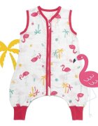 Slumbersac Sac de dormit cu picioruse Bamboo Flamingo 80 cm 0.5 Tog