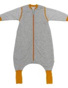 Slumbersac Sac de dormit cu picioruse si maneca lunga detasabila Gray Mottled Stripes 120 cm + manseta 2.5 Tog