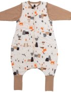 Slumbersac Sac de dormit cu picioruse si maneca lunga detasabila Mountain Animals 90 cm + manseta 2.5 Tog