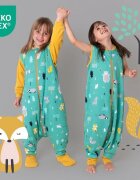 Slumbersac Sac de dormit cu picioruse si maneca lunga detasabila Woodland Animals 80 cm + manseta 3.5 Tog