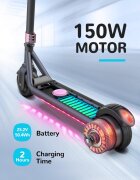 SMART TabbyBoo Trotineta electrica copii originala GentleKids PRO NegruRoz calitate superioara 2 roti de 5.5 inch 10 kmh