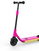SMART TabbyBoo Trotineta electrica GentleKids roz cu lumini LED ghidon reglabil putere 80w greutate suportata 50 kg viteza maxima 5-8 kmh varsta 3 ani+