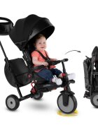 SMART TRIKE Tricicleta pentru copii 7 in 1 STR7 Urban Black ultrapliabila dotata cu roti Eva si scaun rabatabil de la 6 luni sistem patentat cu tehnologie Touch Steering sistem franare si certificare de carucior