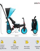 SMART TRIKE Tricicleta pentru copii STR3 Albastru 6 in 1 ultrapliabila dotata cu frana scaun rabatabil sistem patentat cu tehnologie Touch Steering varsta 10 luni+