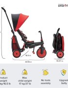 SMART TRIKE Tricicleta pentru copii STR3 Rosu 6 in 1 ultrapliabila dotata cu frana scaun rabatabil sistem patentat cu tehnologie Touch Steering varsta 10 luni+