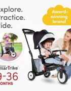 SMART TRIKE Tricicleta pentru copii STR5 Bunny 7 in 1 pliabila dotata cu frana scaun rabatabil sistem patentat Touch Steering si cu certificare de carucior varsta 9 luni+