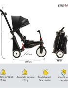 SMART TRIKE Tricicleta pentru copii STR5 Gri 7 in 1 ultrapliabila dotata cu frana scaun rabatabil de la 6 luni sistem patentat cu tehnologie Touch Steering