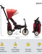 SMART TRIKE Tricicleta pentru copii STR5 Rosu 7 in 1 ultrapliabila dotata cu frana scaun rabatabil de la 6 luni sistem patentat cu tehnologie Touch Steering