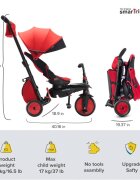 SMART TRIKE Tricicleta pentru copii STR7 Rosu 7 in 1 ultrapliabila spatar reglabil sistem patentat Touch Steering roti din cauciuc cu functie de absorbire a socurilor varsta 6 luni+