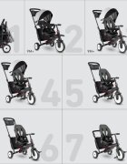 SMART TRIKE Tricicleta pentru copii STR7 Vibe Grey ultrapliabila spatar reglabil roti din cauciuc eva frana sistem patentat Touch Steering varsta 6 luni+